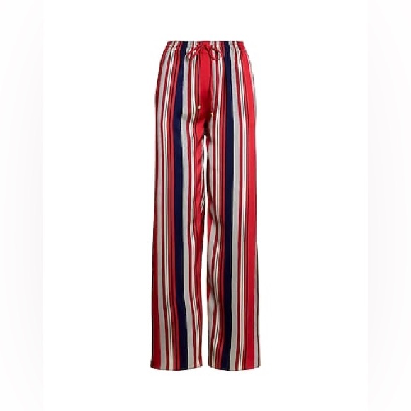 NWT RALPH LAUREN Striped Satin Charmeuse Wide-leg Pants Recycled Polyester Sz XL - Picture 4 of 9